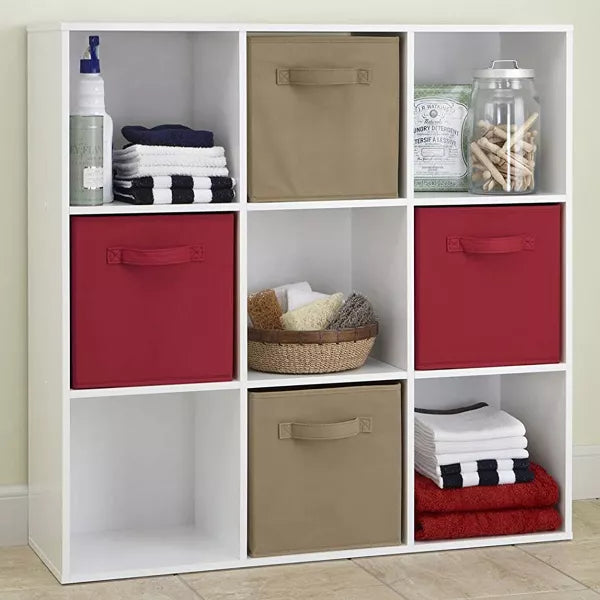 ClosetMaid 9 Cube Laminated Wood Stackable Open Bookcase Display Shelf