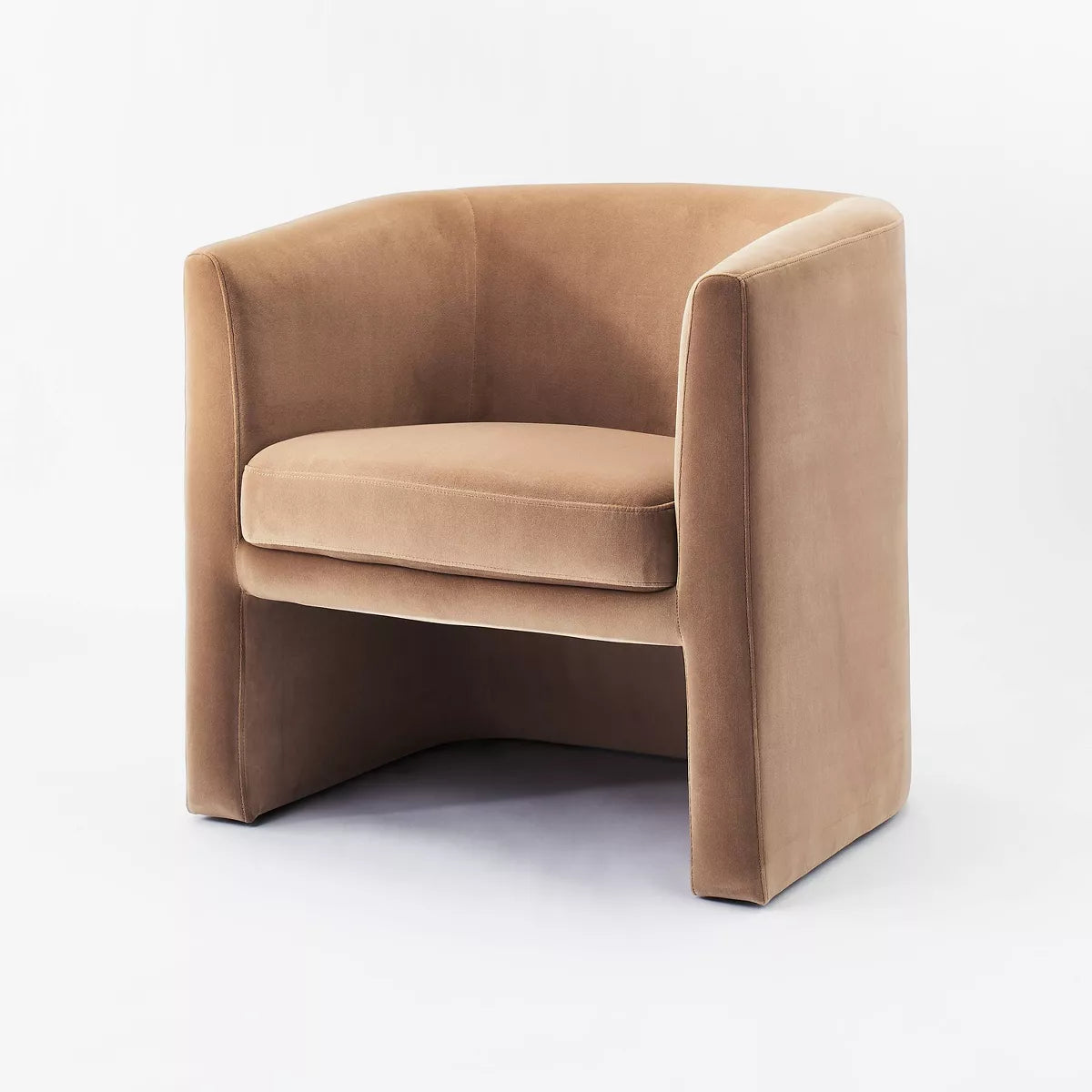 Vernon Upholstered Barrel Accent Chair - Threshold™ designed with Studio McGee (Light Brown Velvet)