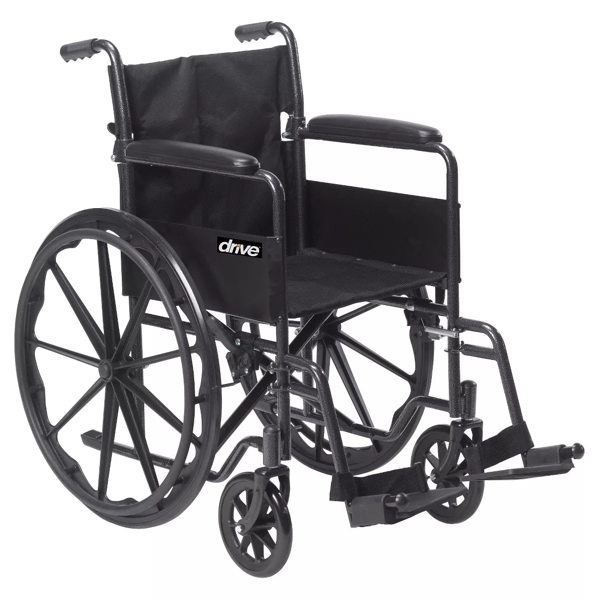 Drive Medical Silver Sport 1 Wheelchair with Full Arms and Swing away Removable Footrest