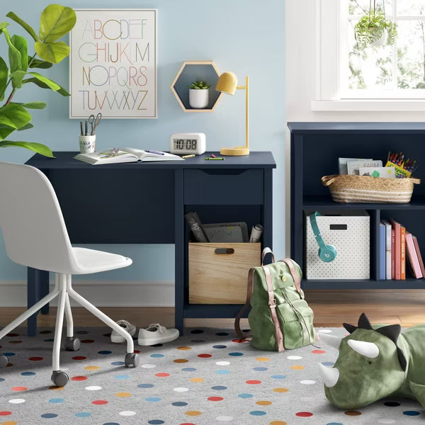 Osa Kids' Bookcase Blue - Pillowfort™: Vertical Bookshelf with Anti-Tip Hardware, 2 Compartments, 1 Shelf