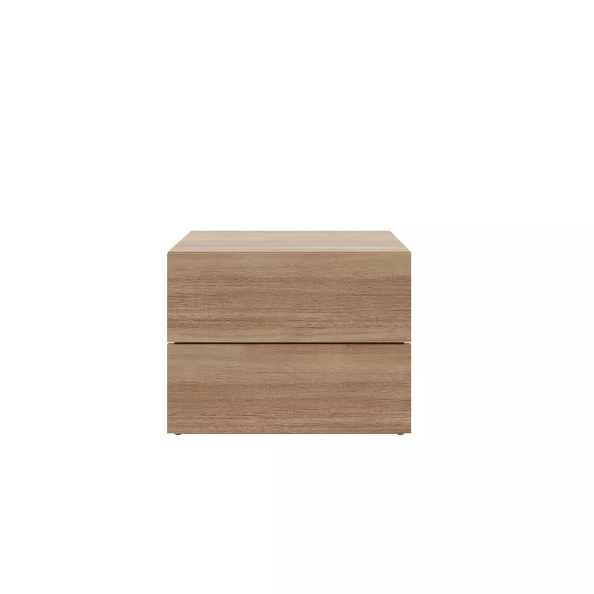 Nexera James 2 Drawers Nightstand Brown Oak: Scandinavian Vibe, Melamine Finish, Metal Slides