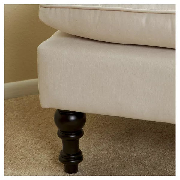 Jeremy Tufted Ottoman Crème Velvet - Christopher Knight Home: Upholstered Footrest, Hardwood Frame, 200lb Capacity