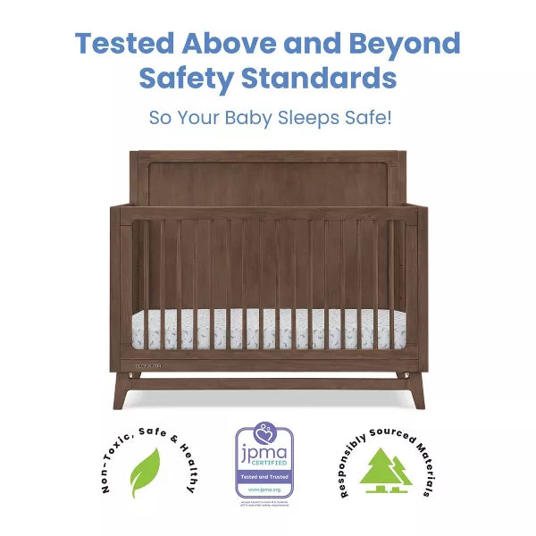 Delta Children Spencer 6 in 1 Convertible Crib Color Teak Brown