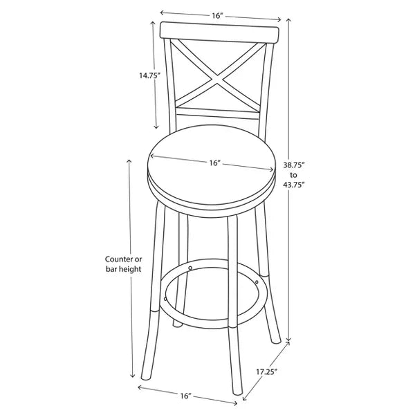 Karson Adjustable Height X Barstool - Holli Furniture