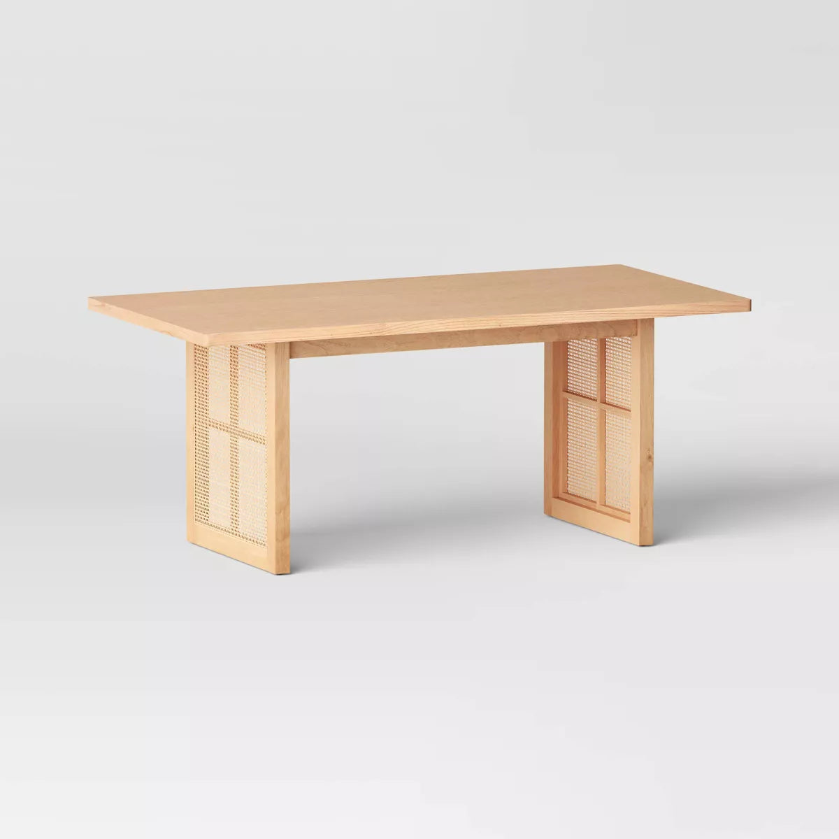 Tormod Dining Table Brown - Threshold™: FSC Certified, MDF Surface, Double Pedestal Base, Seats 4