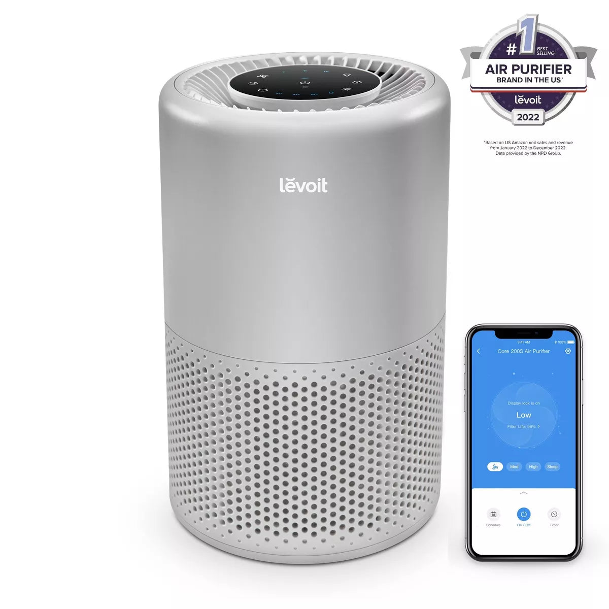 Levoit Core 200s Smart Air Purifier Gray