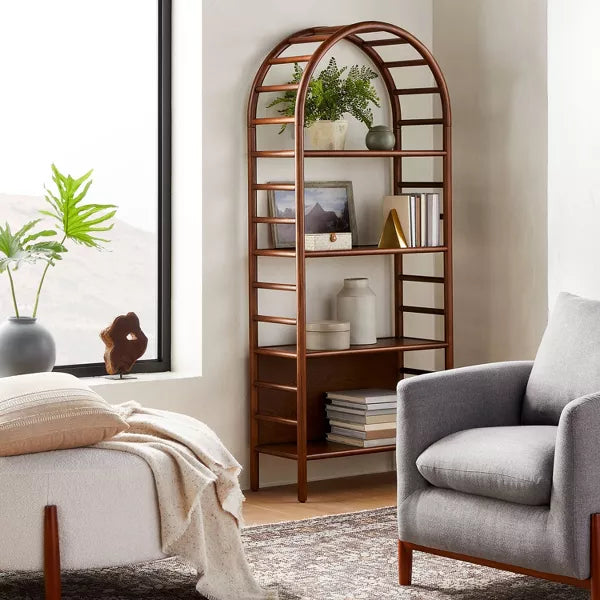 72" Holladay Curved Wooden Bookcase - Threshold™ designed with Studio McGee