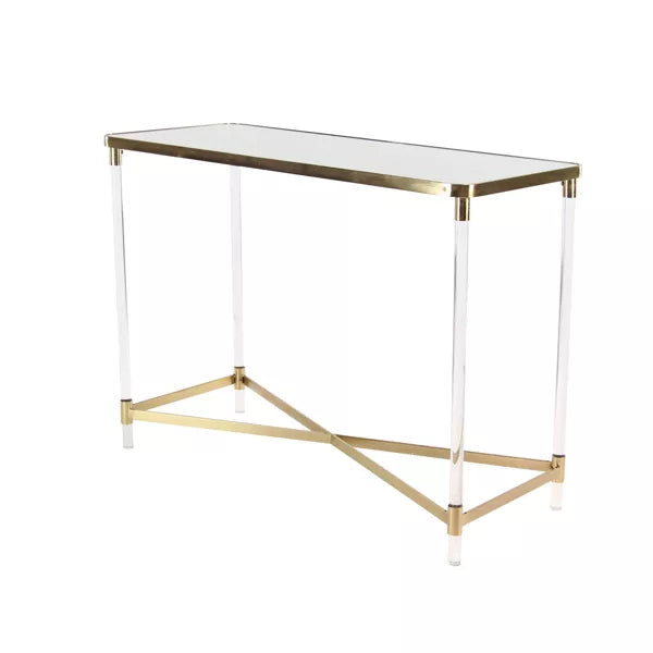 Modern Acrylic Console Table Gold - Olivia & May