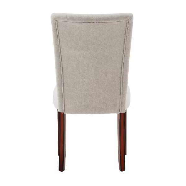 Quinby Upholstered Parson Dining Chairs (Set of 2) - Espresso/Beige Weave - iNSPIREQ