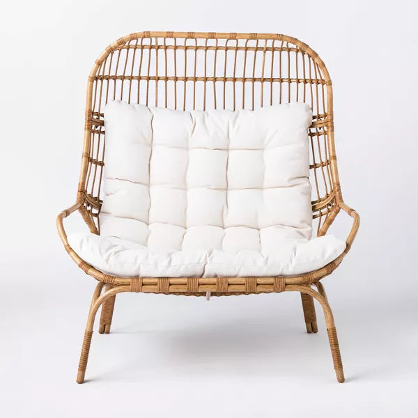 Wicker & Metal Outdoor Patio Chair, Egg Chair Natural - Threshold™ designed with Studio McGee