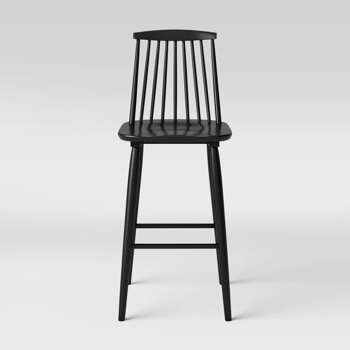 Harwich High Back Windsor Barstool Black - Threshold™: Farmhouse Style, Wood Frame, Fixed Height 29"