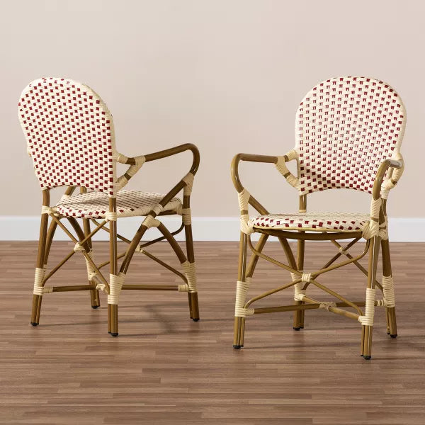 Set of 2 Seva Stackable Bistro Dining Chairs with High Backrest - BaxtonStudio