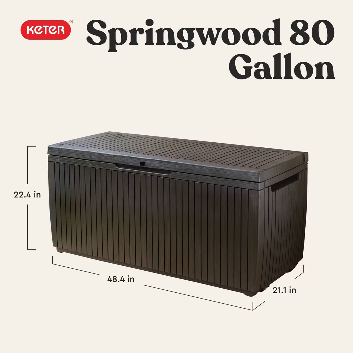 Keter 80gal Springwood Deck Box Brown