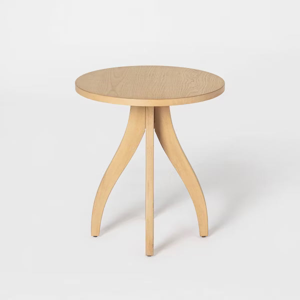 Surfside Round Wood Knock Down Accent Table with Curved Legs - Threshold™ Designed with Studio McGee