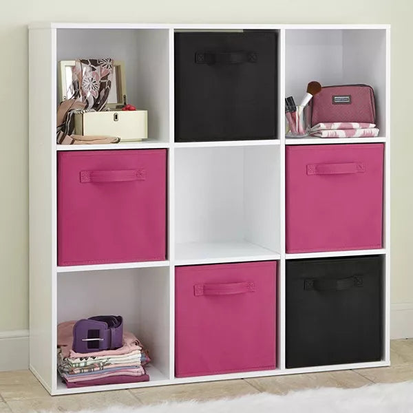 ClosetMaid 9 Cube Laminated Wood Stackable Open Bookcase Display Shelf