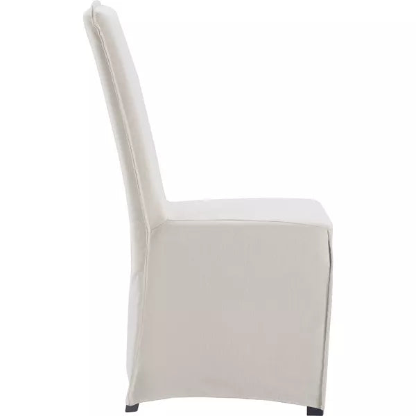 Set of 2 Grayson Slipcover Dining Chair Ivory - Finch: High-Back, Linen-Feel Polyester, Wood Legs