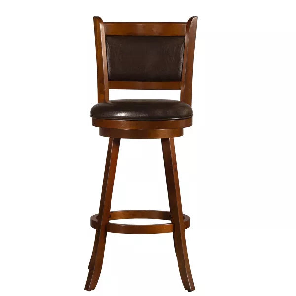 Dennery Barstool Cherry Red - Hillsdale Furniture: Upholstered, Swivel, Wood Legs, 29.5" Height