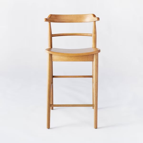 Kaysville Curved Back Wood Counter Height Barstool Natural - Threshold™ designed with Studio McGee