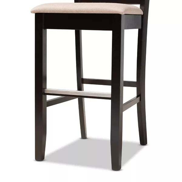 Set of 2 Carson Barstool - Baxton Studio (Color Sand/Espresso)