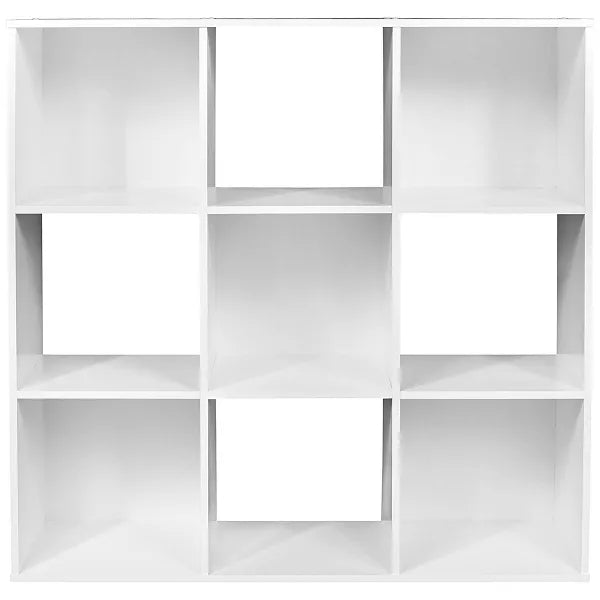 ClosetMaid 9 Cube Laminated Wood Stackable Open Bookcase Display Shelf