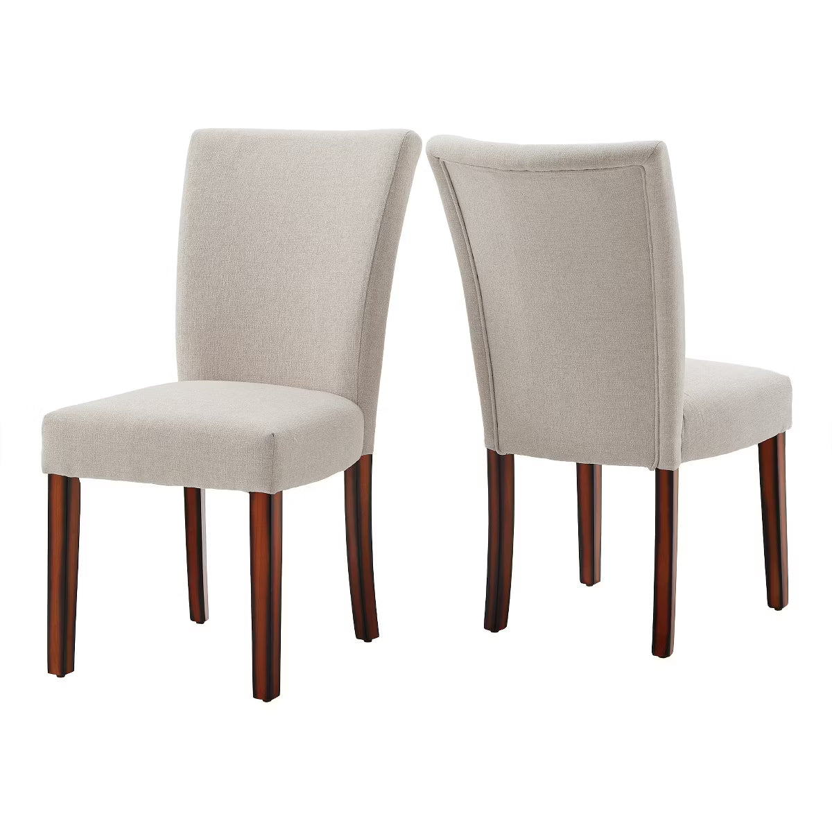 Quinby Upholstered Parson Dining Chairs (Set of 2) - Espresso/Beige Weave - iNSPIREQ