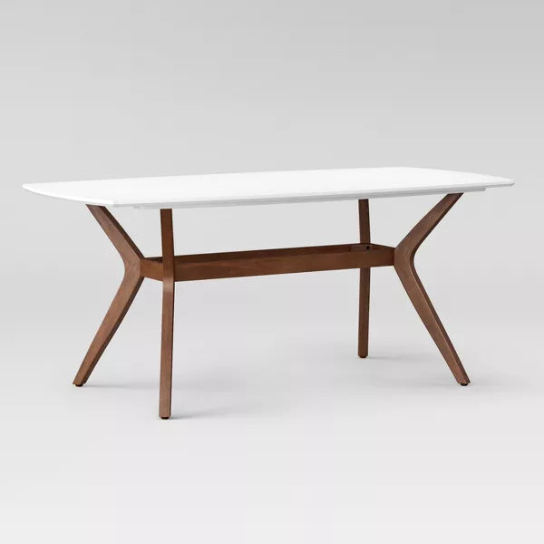 72" Emmond Mid-Century Modern Dining Table White/Brown - Threshold™