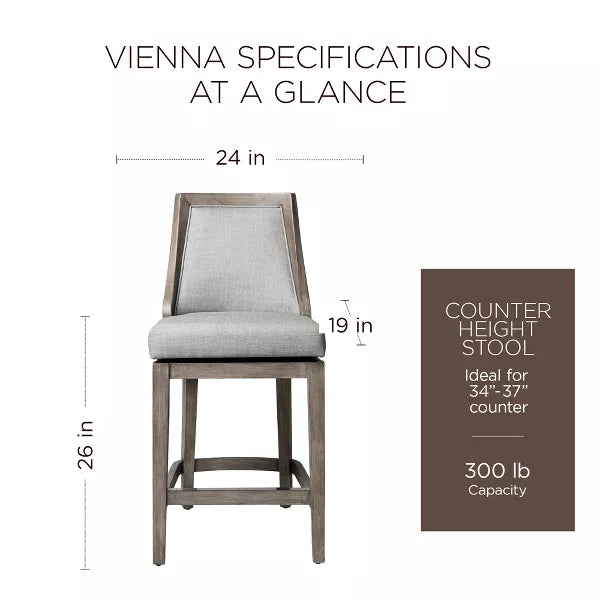 Maven Lane Vienna Swivel Kitchen Stool (size counter - 26 inch seat height)