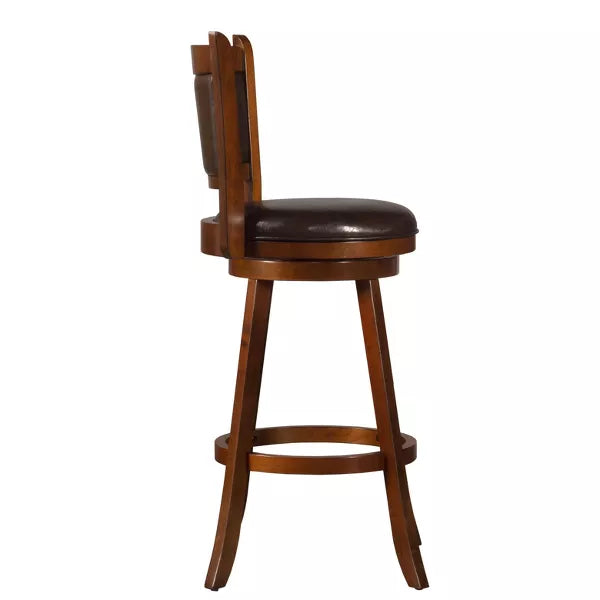 Dennery Barstool Cherry Red - Hillsdale Furniture: Upholstered, Swivel, Wood Legs, 29.5" Height