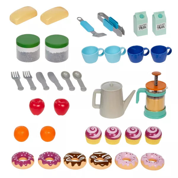 Little Tikes Cafe & Bakery Wooden Pretend Play Kitchen Toy w/ 20pc Accessories for 2 Sided Play