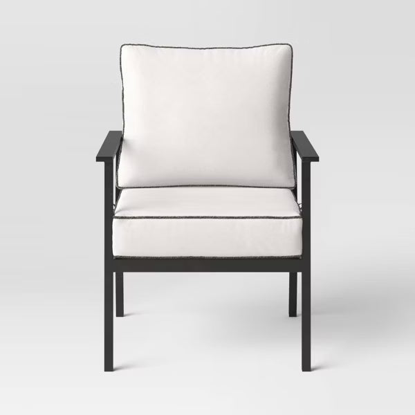 Searsburg Aluminum Deep Seating Outdoor Patio Chair, Club Chair, Accent Chair White/Black - Threshold™