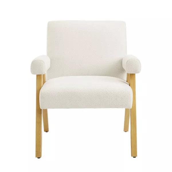 Woven Upholstered Arm Accent Chair - Threshold™ (Color Cream Boucle)