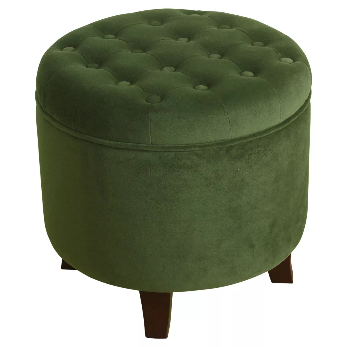 Large Round Button Tufted Storage Ottoman - HomePop (Color Green)