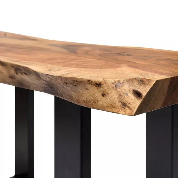 Alpine Natural Live Edge Wood End Table Brown - Alaterre Furniture