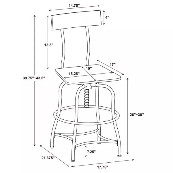 Woodsboro Adjustable Barstool Brown - Threshold™