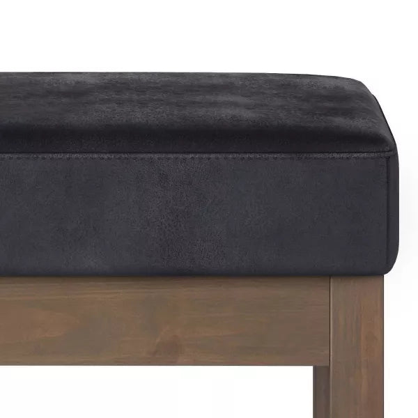 Small Madison Footstool Ottoman Bench - WyndenHall (Color Distressed Black)