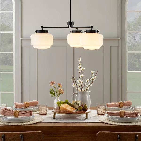 3-Arm Milk Glass Chandelier Ceiling Light - Hearth & Hand™ with Magnolia