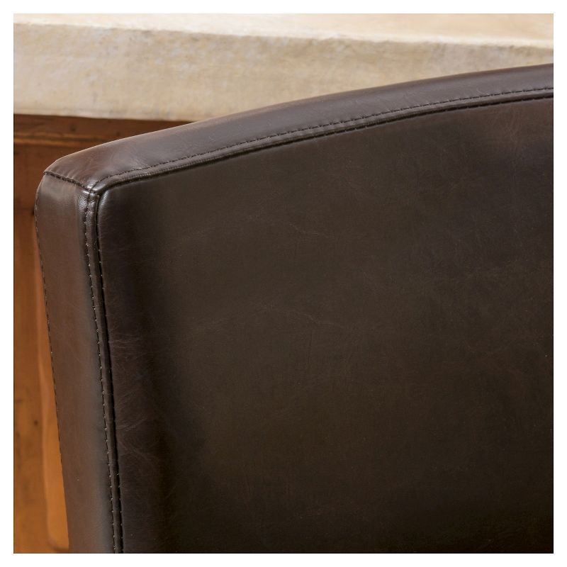 Set of 2 26" Portman Bonded Leather Counter Height Barstool Brown - Christopher Knight Home