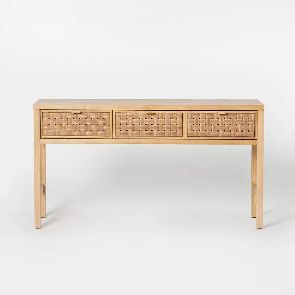 Palmdale Woven Drawer Console Natural - Threshold™ designed with Studio McGee