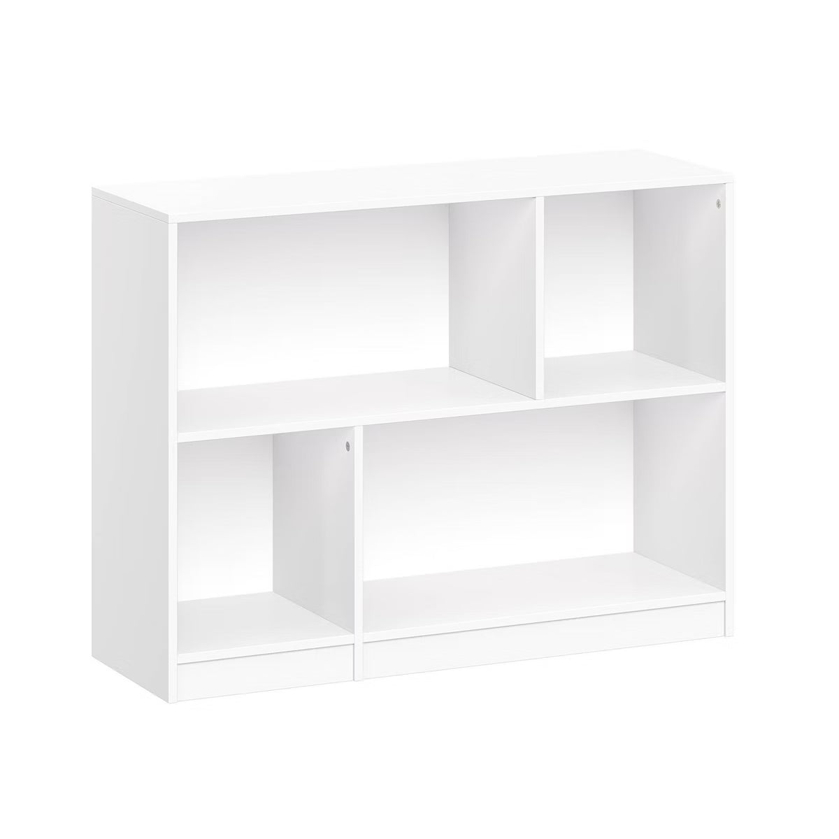 RiverRidge Kids' Horizontal Bookshelf Toy Organizer with 2 Storage Shelves for Playroom White: Cubby Storage, MDF, ASTM Certified