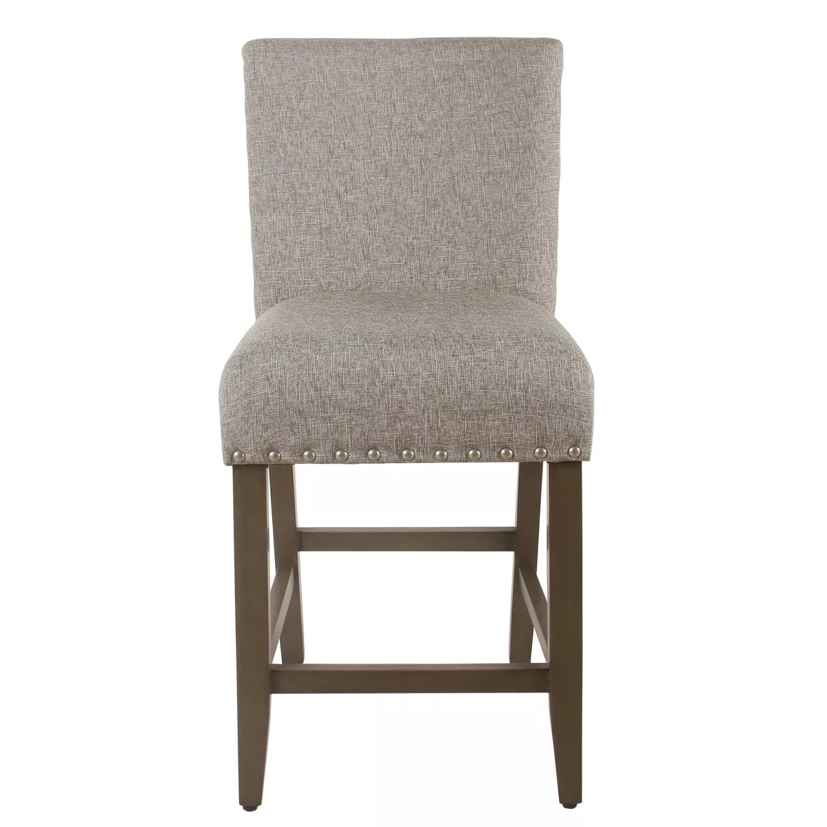 24" Upholstered Counter Height Barstool with Nailheads - HomePop