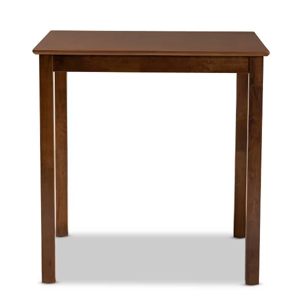 Lenoir Wood Square Counter Height Pub Table Walnut - Baxton Studio: Modern Kitchen & Bar Furniture for 4