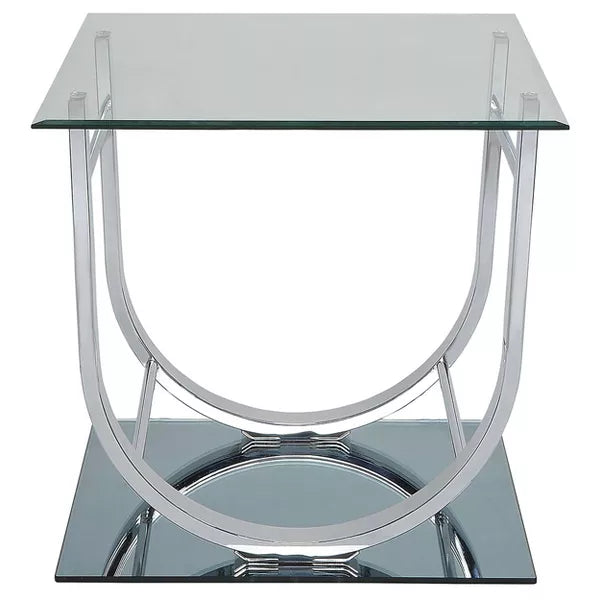 Danville End Table with Glass Top Chrome - Coaster