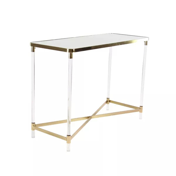 Modern Acrylic Console Table Gold - Olivia & May