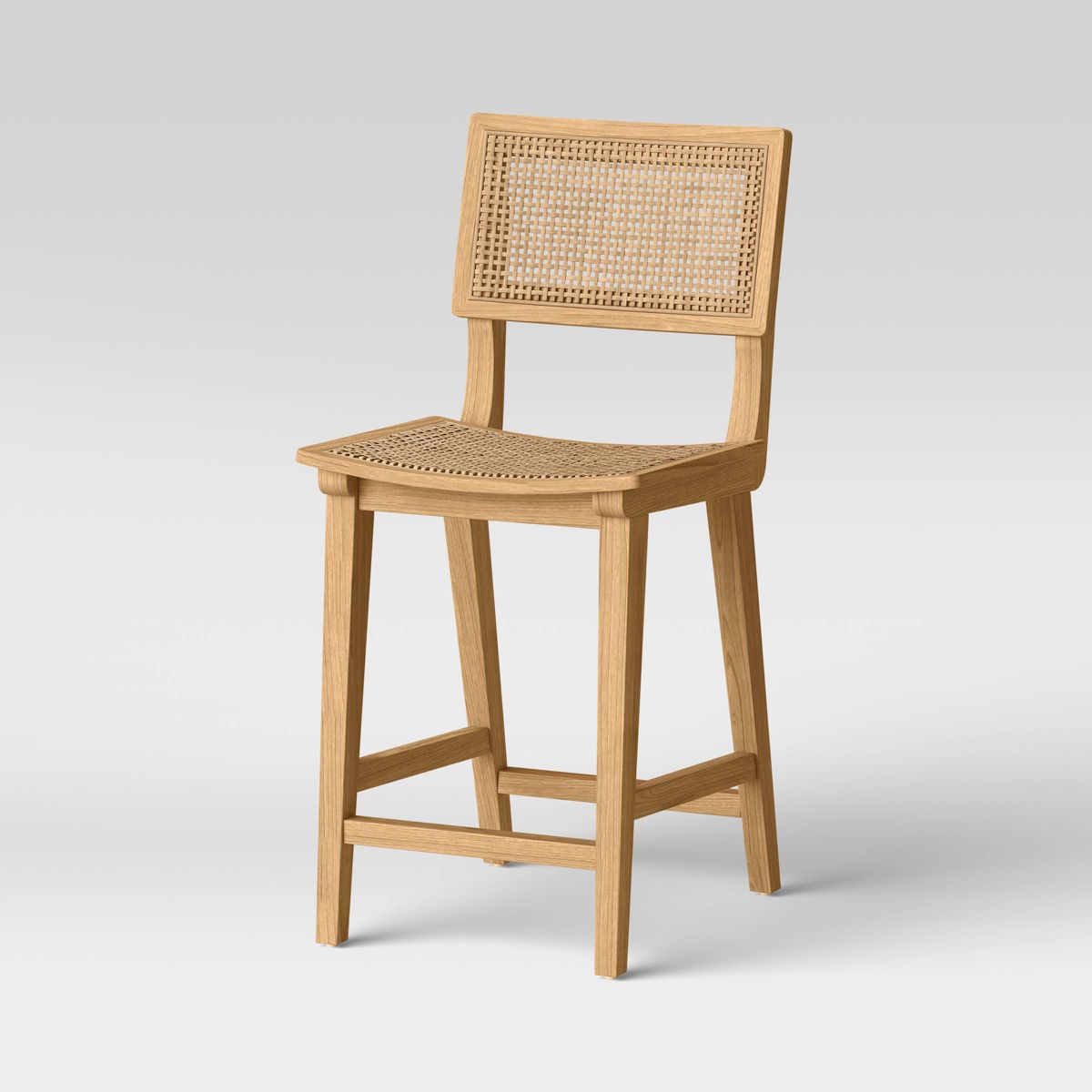 Tormod Backed Cane Counter Height Barstool - Threshold - natural