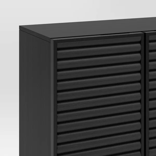 2 Door Fluted Accent Cabinet Black - Threshold™