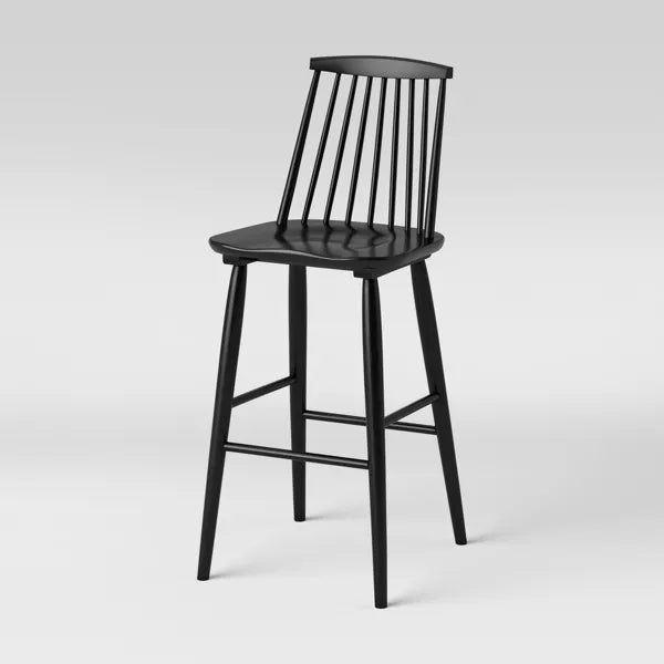 Harwich High Back Windsor Barstool Black - Threshold™: Farmhouse Style, Wood Frame, Fixed Height 29"