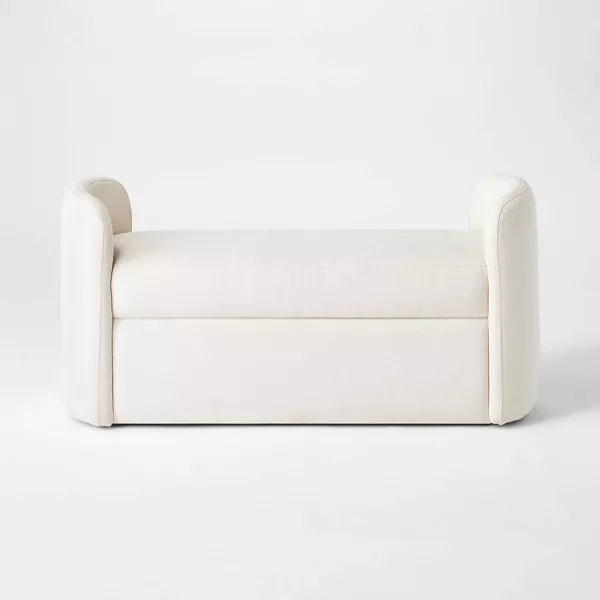 Springdell Rounded Bench - Threshold™ designed with Studio McGee (Color Off-White Linen)