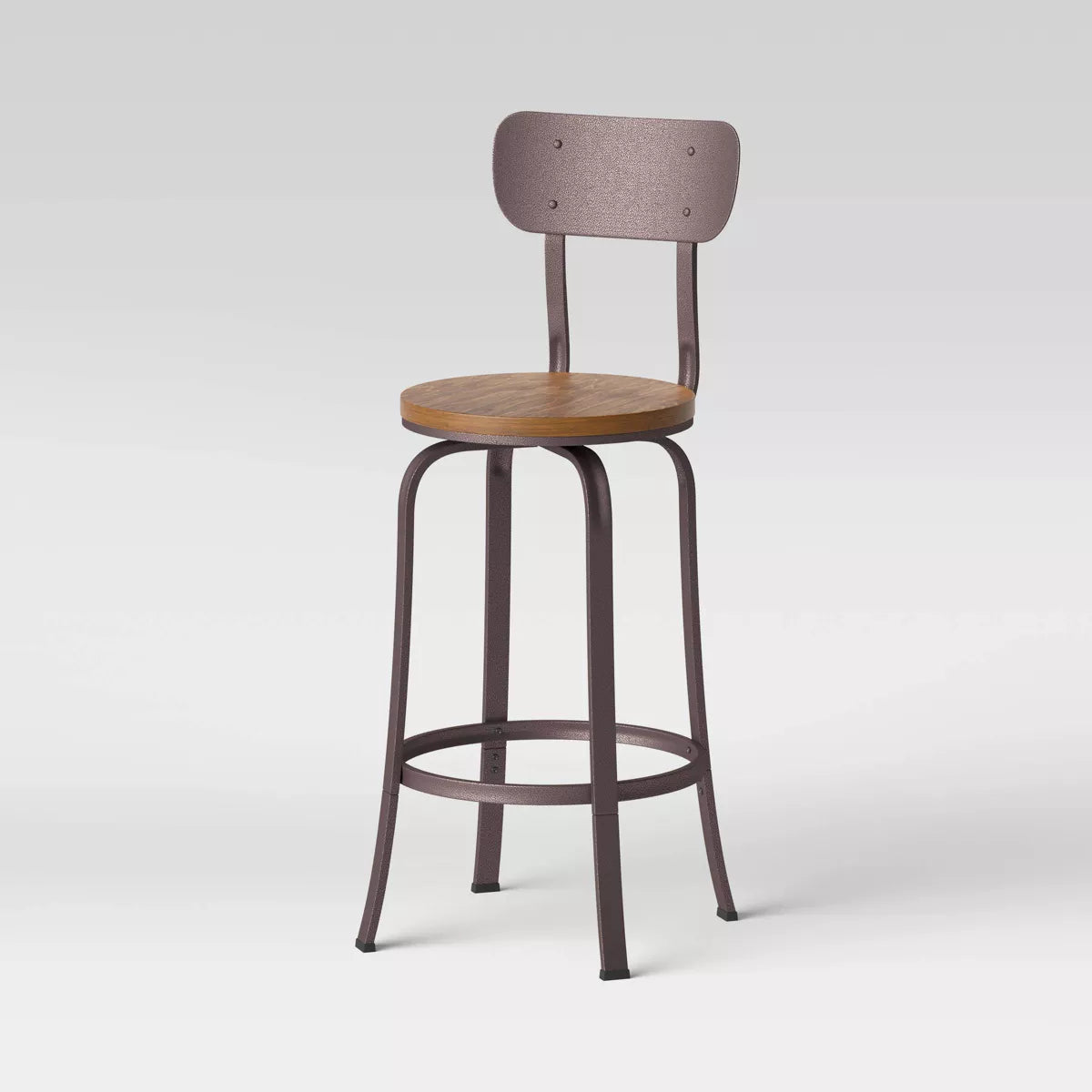 Dakota Swivel Wood Seat Barstool with Adjustable Legs Metal - Threshold™