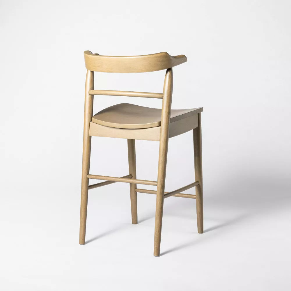 Kaysville Curved Back Wood Counter Height Barstool - Threshold™ designed with Studio McGee