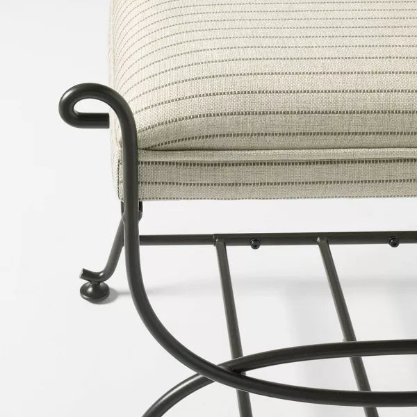 Metal Ottoman Performance Stripe Fabric - Threshold™ designed with Studio McGee; Assembly Required